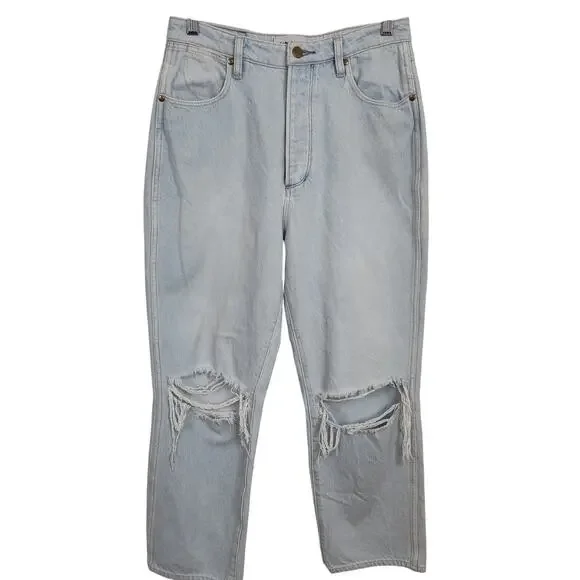 WRANGLER DISTRESSED HIGH WAISTED JEANS LITA WOMEN SIZE 10 BUTTONFLY  LIGHT WASH - Picture 5 of 17